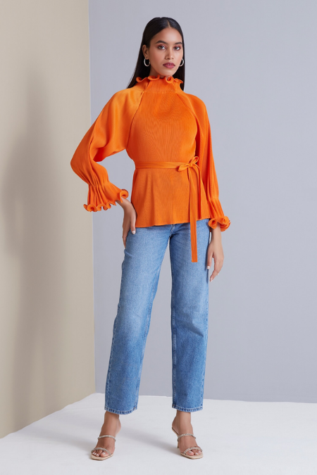 Scarlet Sage Madeline ruffle top