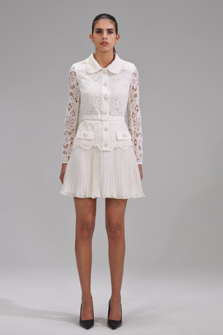 Self-Portrait Guipure lace mini dress