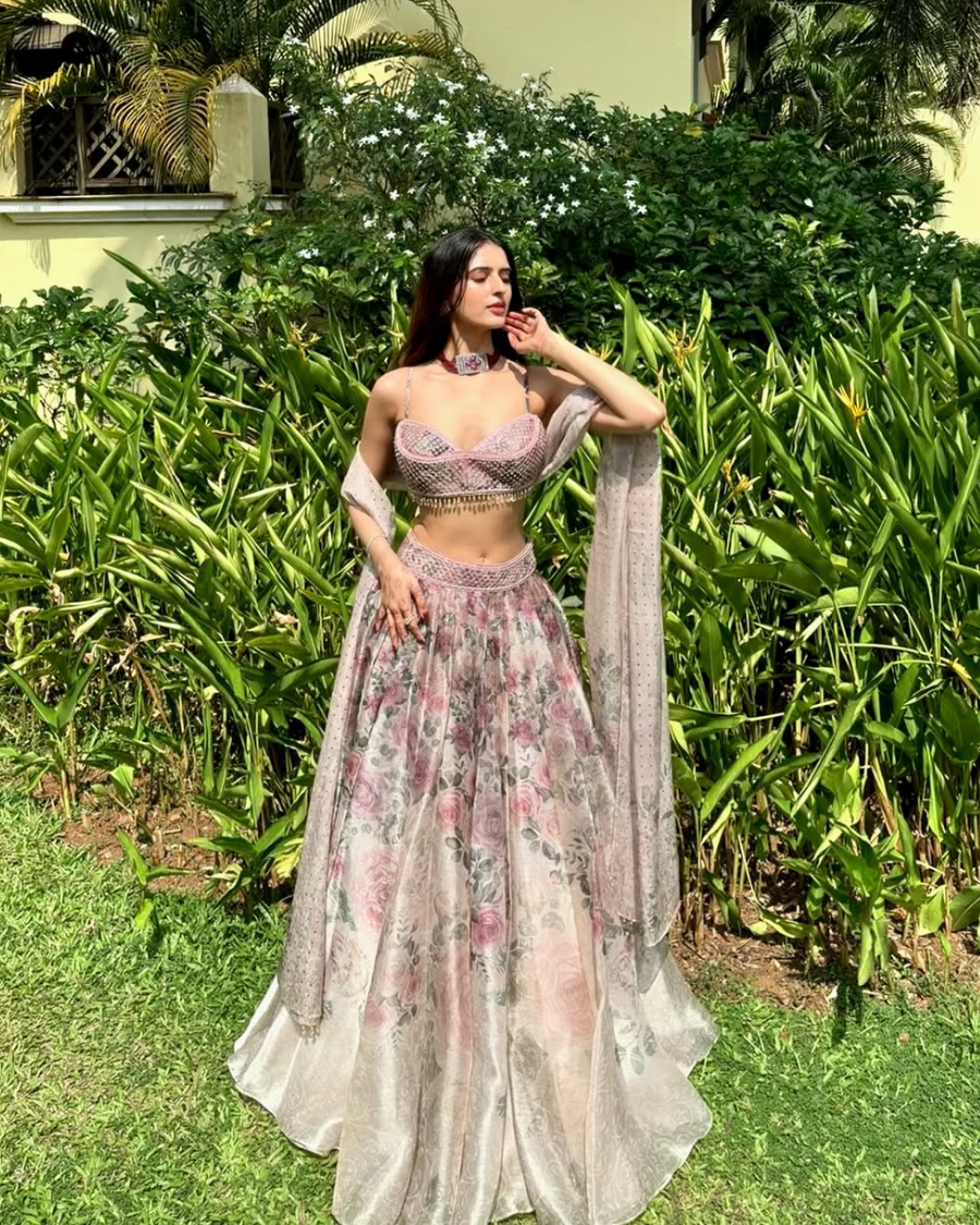 English Florals Lehenga