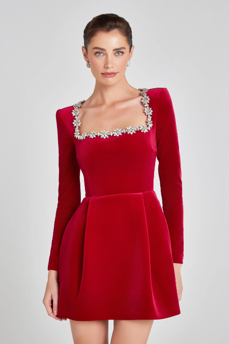 Nadine Merabi Kimberly red dress