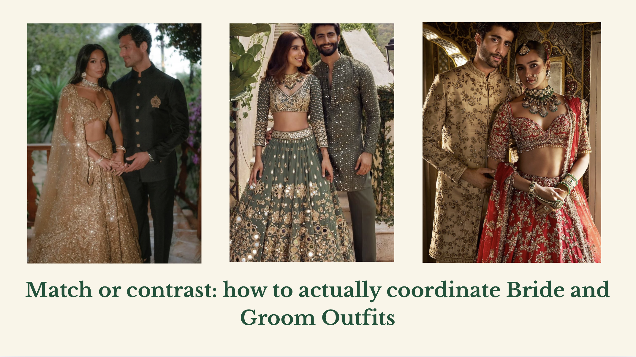 Match or contrast: how to actually coordinate Bride and Groom outfits